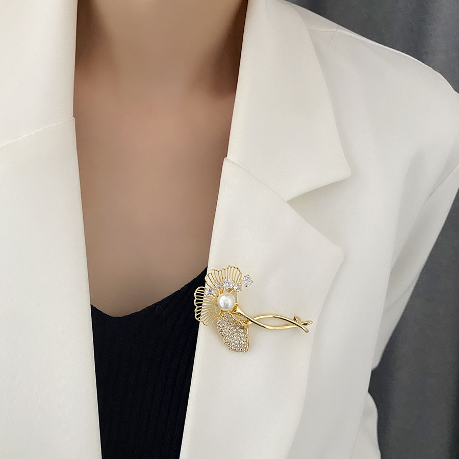 Designer-Elemente, Blumen, Waldstil, Temperament, Persönlichkeit, Perlenatmosphäre, Brosche, Damenanzug, Modenadel, Brosche_voghion.com