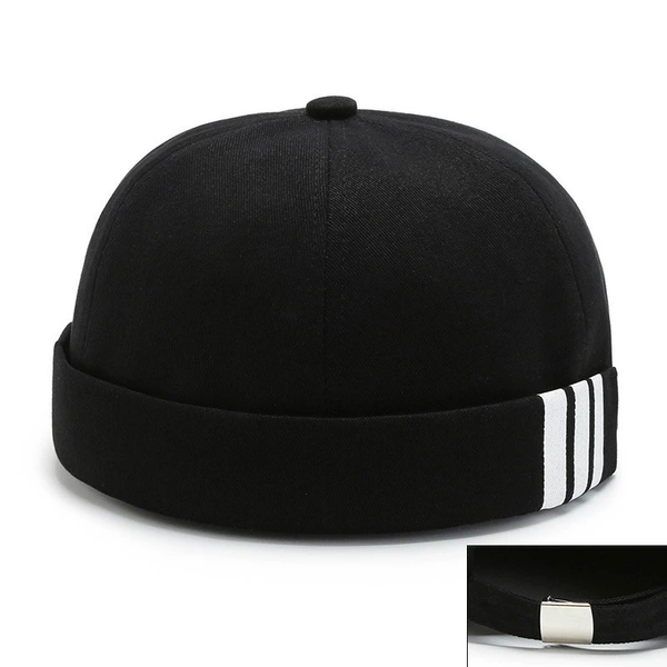 Printed three stripes black - silver buckle