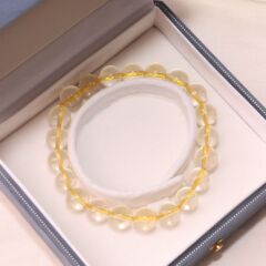 天然黄水晶手链清透圆珠单圈手串简约精致优雅日常百搭时尚饰品