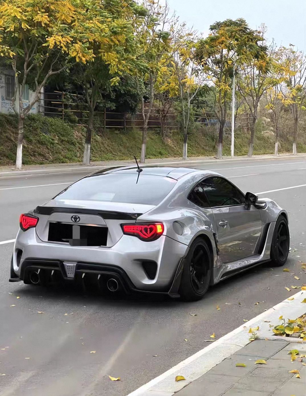 Toyota 86 Brz Modified Wide-Body Kit, Robot-Style Front Bumper, Rear Bumper, Side Skirts, and Rear Wing