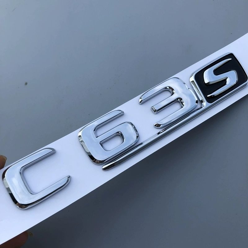 Suitable For New Mercedes-Benz C63S Car E63 Rear Tail Emblem GLE63 Modified GLC63 Logo Sticker Black_voghion.com