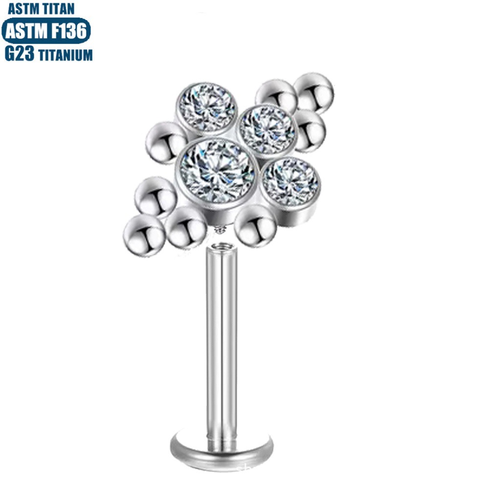 Pointed titanium steel lip stud product view