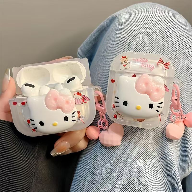 Inswind envelope regalo de dibujos animados Kitty para Apple AirPods 4 Bluetooth auriculares caso pro3 funda