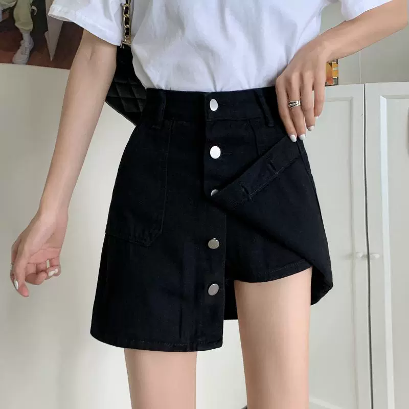 Summer fitted protective underware, denim skirt for students, Korean style, plus size, A-line
