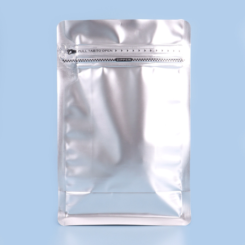 Bolsa de embalaje de granos de café, bolsa de sellado de ocho lados de papel de aluminio, bolsa de té autosuficiente, comida para mascotas, bocadillos de frutas secas, bolsa de color con cremallera