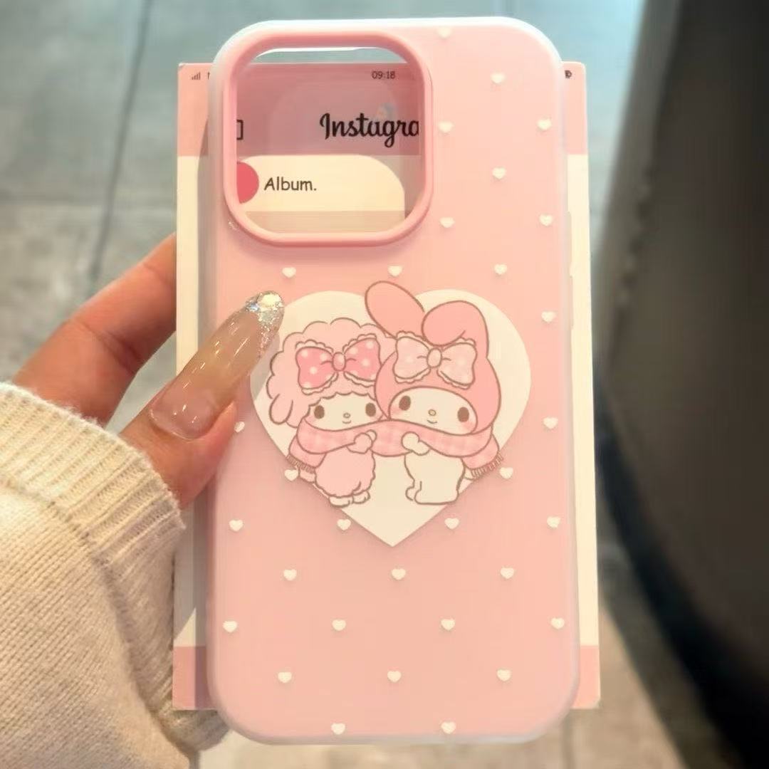 美乐蒂粉色适用苹果15promax手机壳16 17果冻二合一14pro防摔13p