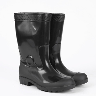 Shipped TD-SHDLS111 PVC black beef bottom non-slip waterproof tube non-slip wear-resistant rain boots