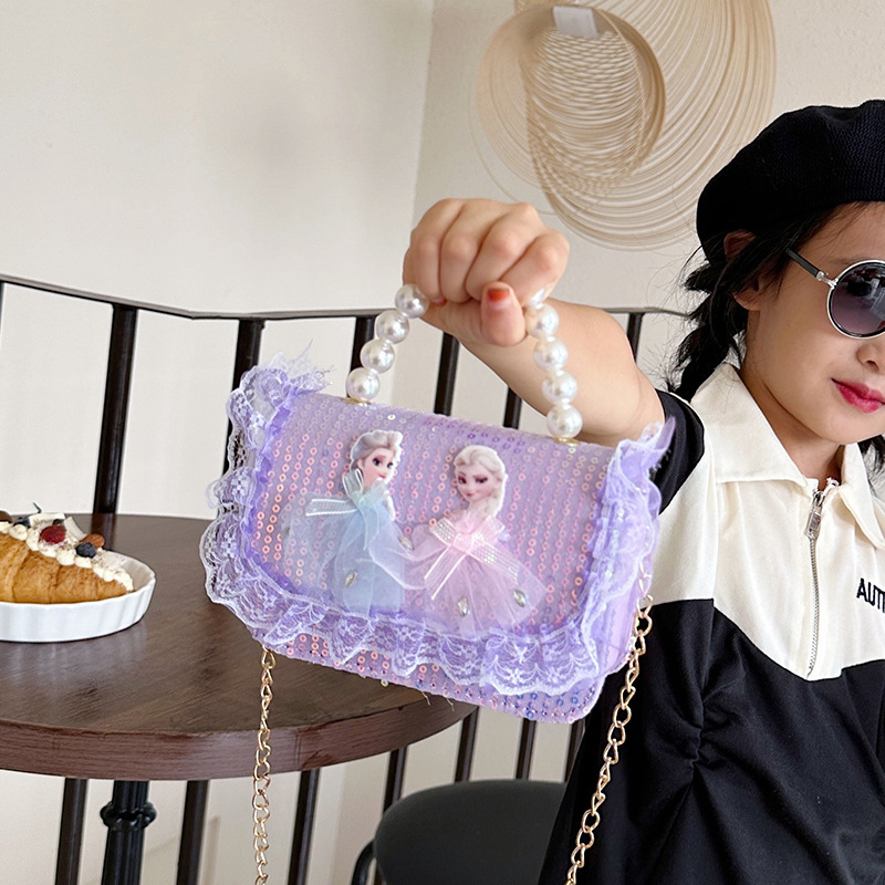 2025 nuevo lindo arco princesa bolsa de perlas portátil moda versátil mochila de hombro bolso de cambio coreano