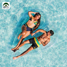 透明心型小船景区旅游观光网红漂流水晶玻璃船独木舟户外水上运动