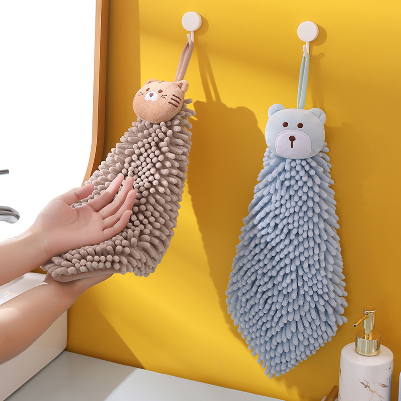 ins Cute Chenille Wipe Hand Towel Thickened Extra Large Soft Quick-drying Water Absorbent Hanging Style Kitchen Bathroom Handball Wipe ins Cute Chenille Wipe Hand Towel Thickened Extra Large Soft Quick-drying Water Absorbent Hanging Style Kitchen Bathroom Handball Wipe