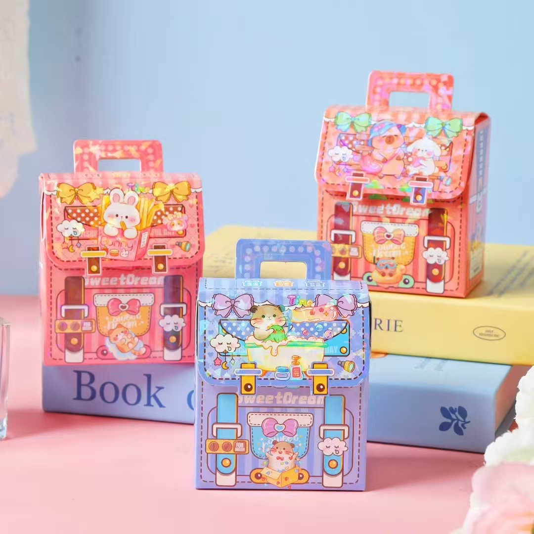 Cute pegatinas de modelado caja ciega temporada escolar regalo de mano para estudiantes de jardín de infantes pequeños regalos de regalo para niños