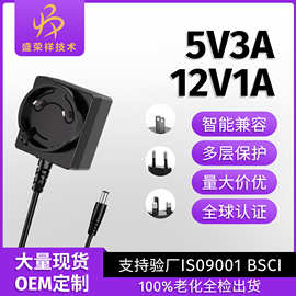 5V2A现货转换头电源适配器美规英规安全认证可换插脚摄像头充电器