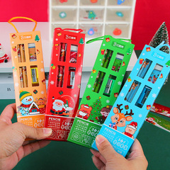 Children's Christmas Pencil Stationery Portable Five-in-One Learning Set Gift Box Kindergarten Christmas Birthday Souvenir