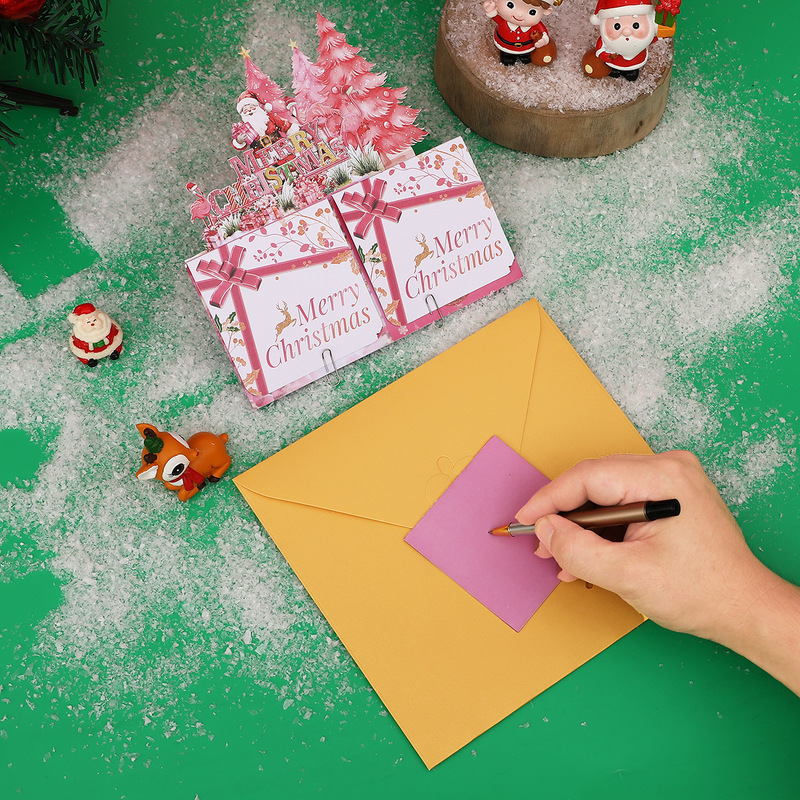火烈鸟粉色圣诞节立体盒贺卡3D创意弹出式卡片 pop-up greeting|undefined