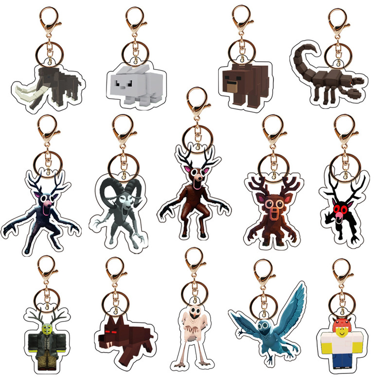 Cross-Border Hot Sale 99Nights Horror Game Peripherals 99 Nights Elk Acrylic Toy Keychain Pendant
