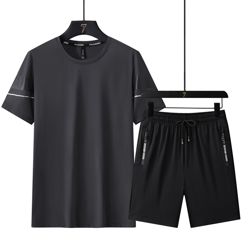 Conjunto de dos piezas para pantalones cortos grises