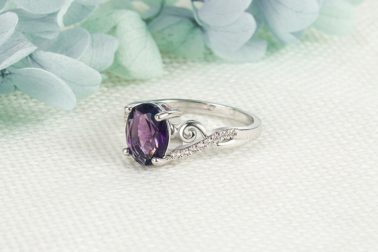 Fashion Oval Copper Rings Plating Zircon Copper Rings