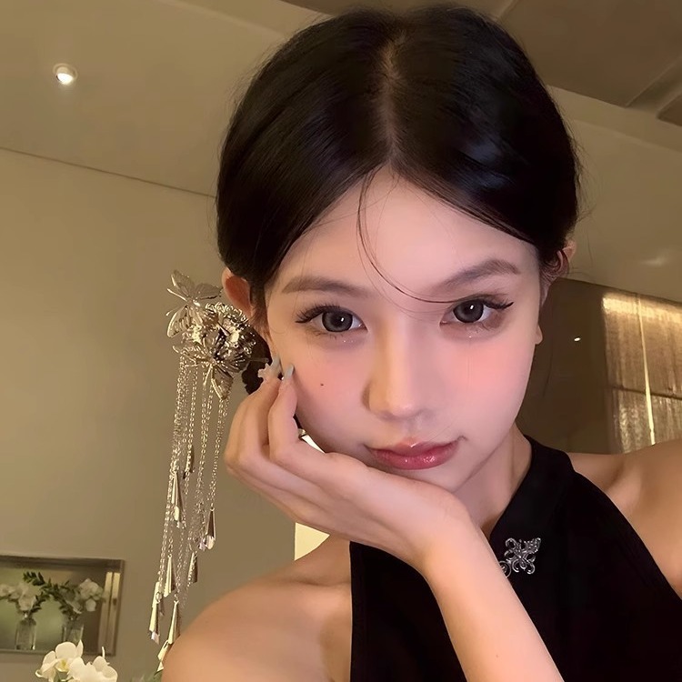 Nueva mariposa metálica china pinzas de cabello chicas estilo antiguo pinzas de cabello
