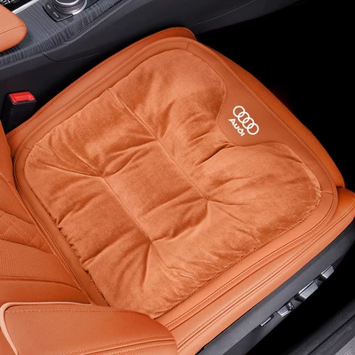 winter plush rear – Seat cushion, seat cover - audi-flannel-cushion-emma-orange-front-row-1-pack