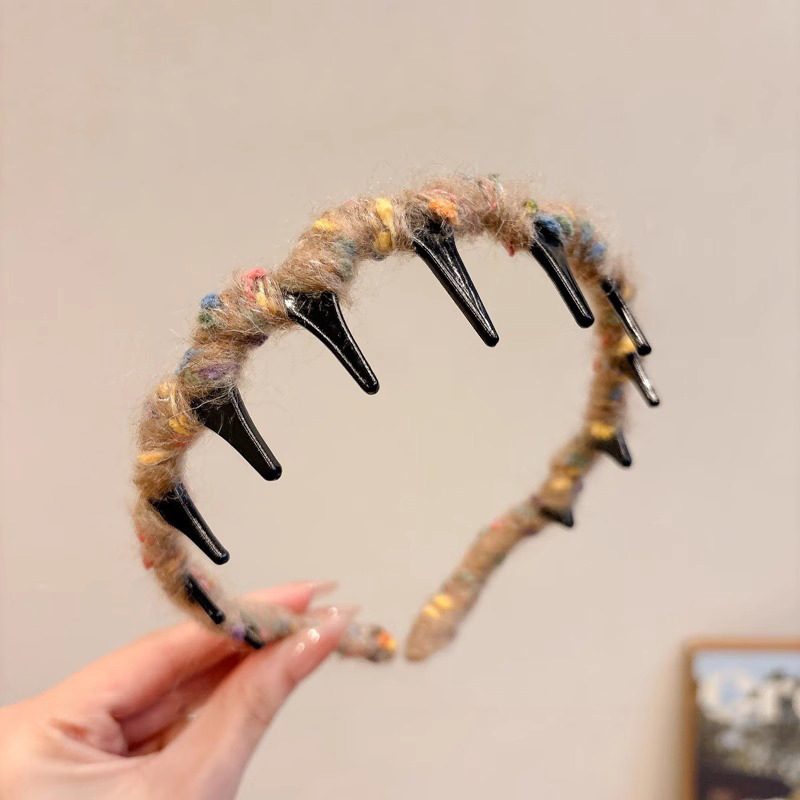 Otoño y invierno de alto nivel explosivo tipo ondas de pelusa correa de cabello para mujeres cráneo alto no lesiones de dientes de cabello para el cabello de doble propósito