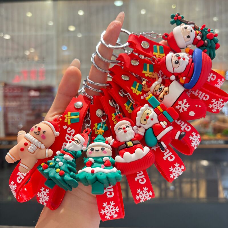 Cross-Border New Christmas Cartoon Keychain Bag Pendant Exquisite Santa Claus Car Keychain Small Gift Cross-Border New Christmas Cartoon Keychain Bag Pendant Exquisite Santa Claus Car Keychain Small Gift