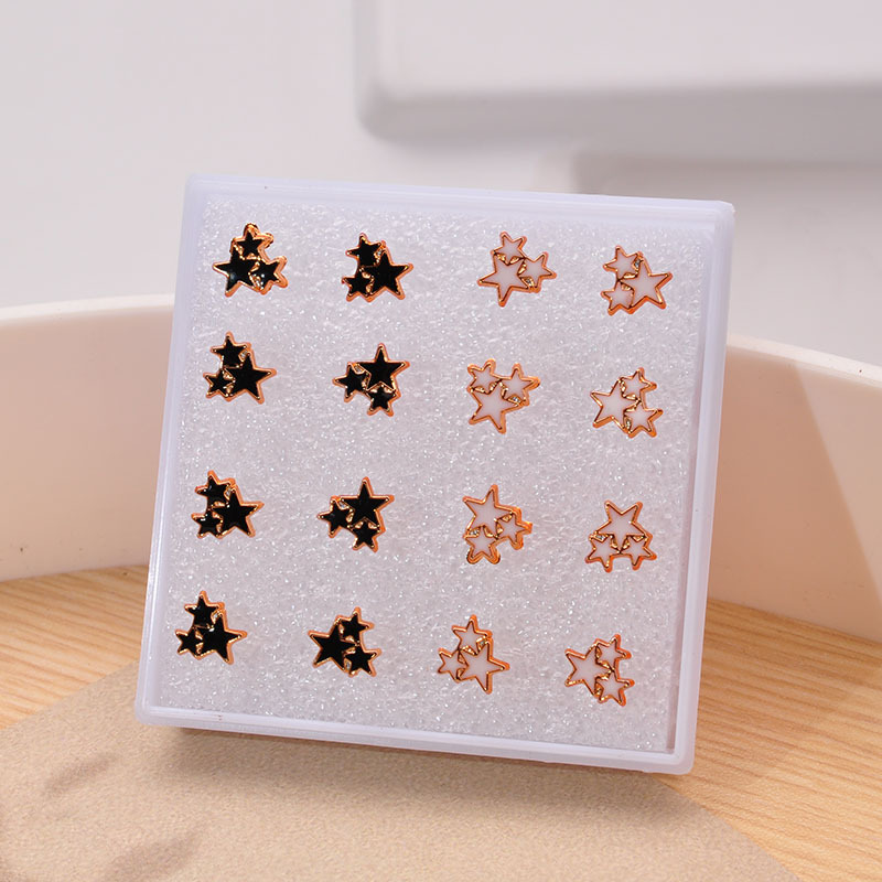 Juego de Aretes de Resina y Plástico Esmaltado