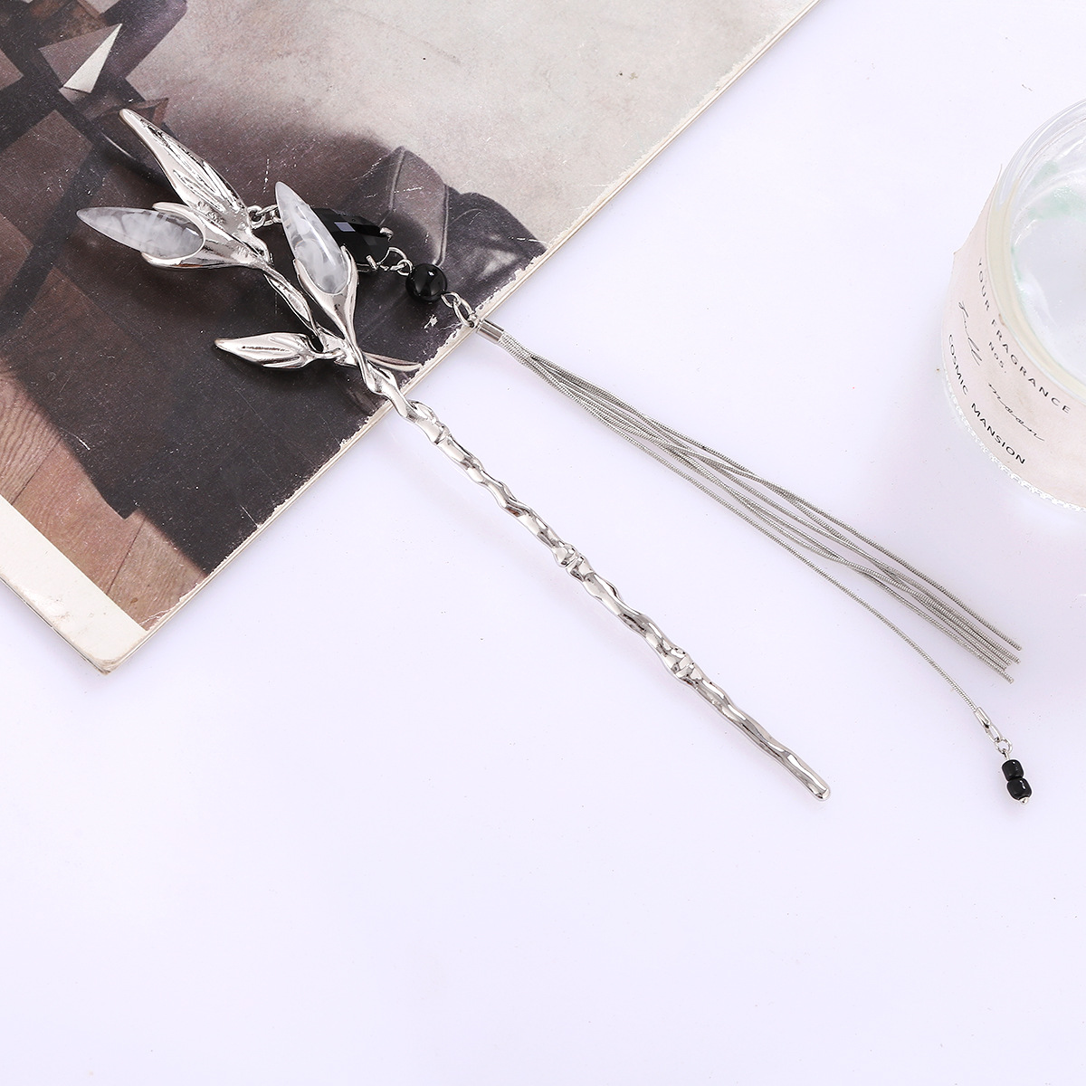 Estilo nacional retro amor ventilador gota de agua borla doble horquilla temperamento de alta calidad updo horquilla nuevos accesorios para el cabello