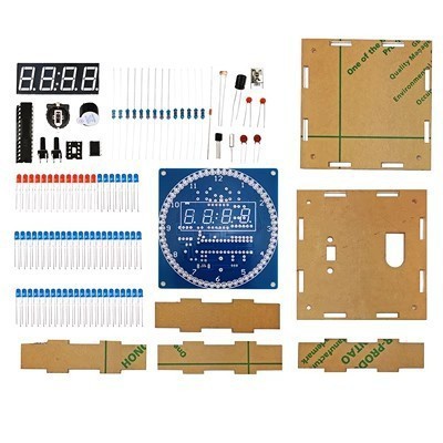 四桁回転電子時計温度制御時計ds1302回転ledセットdiy部品TJ-56-262|undefined