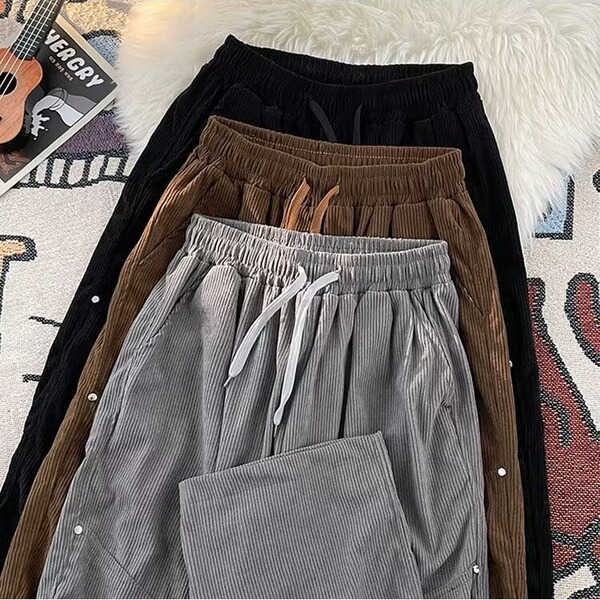 autumn corduroy solid color fashionable men's trousers