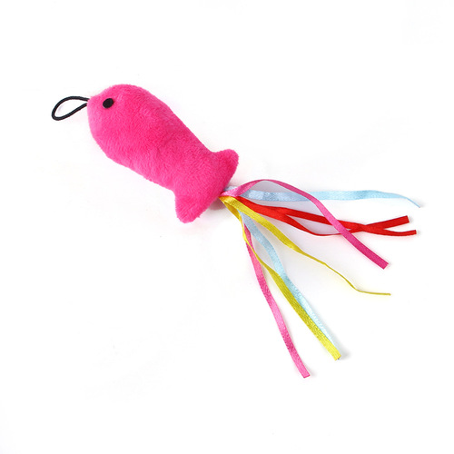 Cross-border new pet cat toy, small fish replacement head, funny cat stick, cat plush toy, fishing rod replacement head