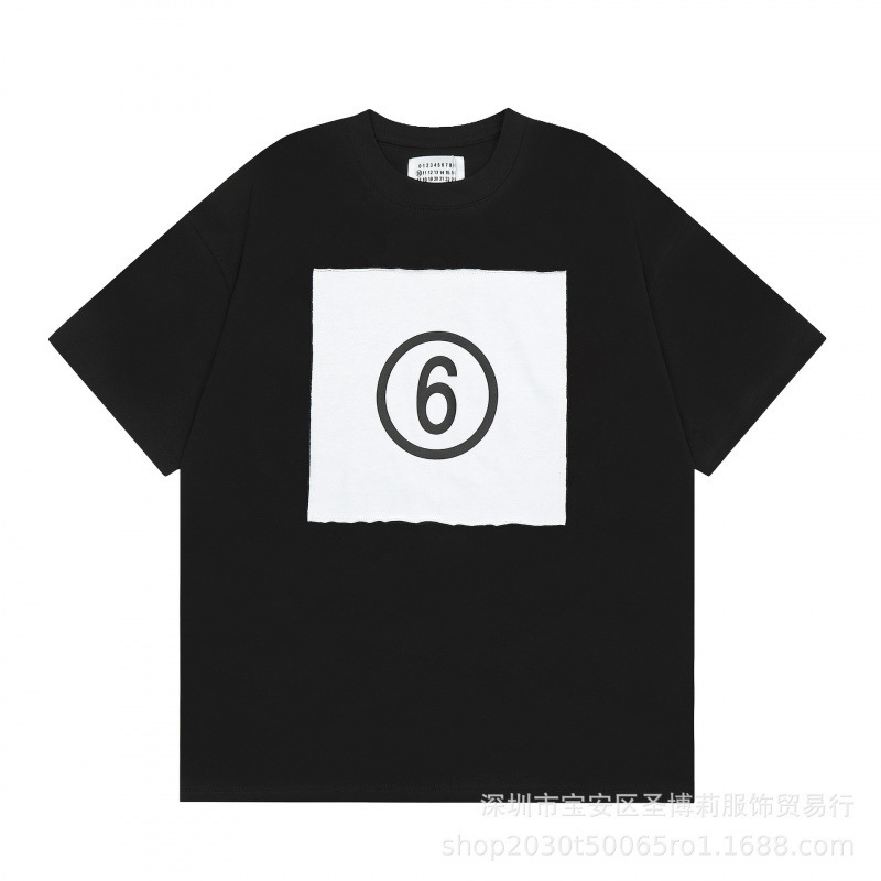 クロスボーダー メゾン マルジェラ マルジェラ デジタル プリント MM6 ピュアコットン 高品質 メンズ Tシャツ レディース 半袖 トレンド|undefined