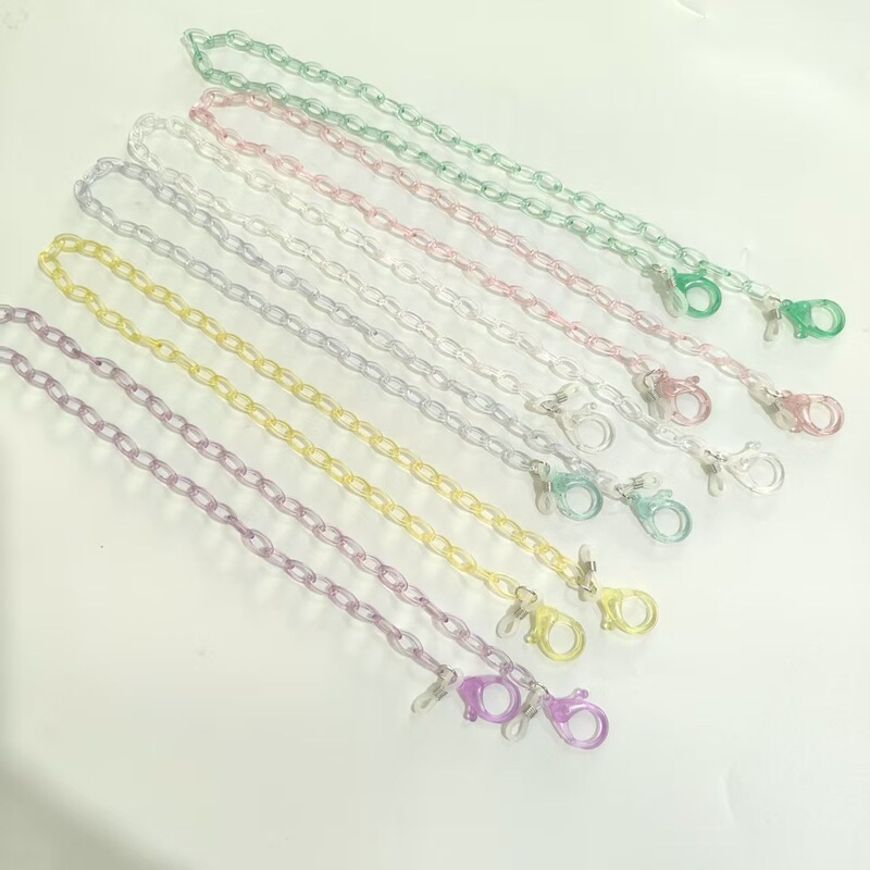 Korean and Japanese Style Acrylic Transparent Chain Children's Mask Chain Anti-Drop Colorful Multi-Use Neck Glasses Chain