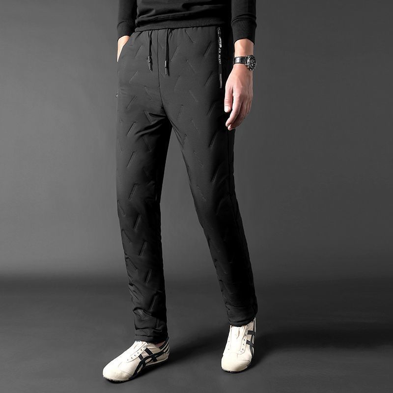 Pantalones de algodón para hombres pantalones cálidos de lana de cordero más el tamaño del hogar cálido forrado de lana engrosada pantalones de algodón para hombres pantalones cálidos de terciopelo de una sola pieza