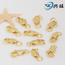 14k/18k包金保色鱼尾扣 diy手工饰品配件 金色项链手链连接收尾扣