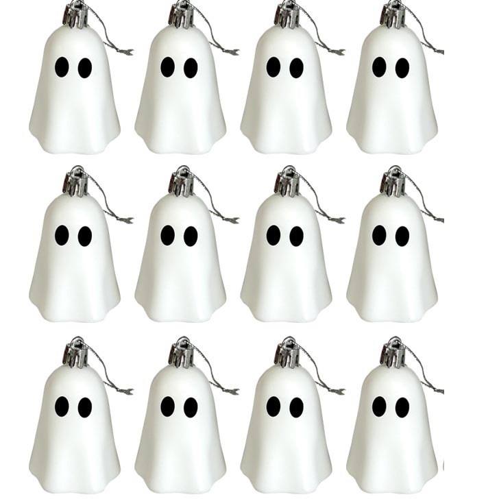 Nuevo Halloween transfronterizo 12PCS fantasma de plástico galvanizado colgante decorativo