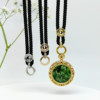 G18K Golden Jade Sachet Necklace Double universal Diamond 18k High cargo rope