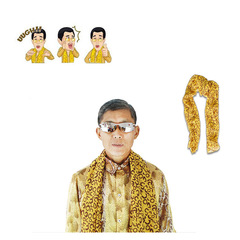 PPAP Japanese Piko Uncle Tarou Same Style Clothes Costume Outerwear with Snake and Leopard Print Scarf