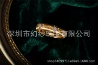 Текстурированные золотые ремесла Италия 18K золото алмазная проволока рисунок кольцо высокие ювелирные изделия дрожит поколение волос