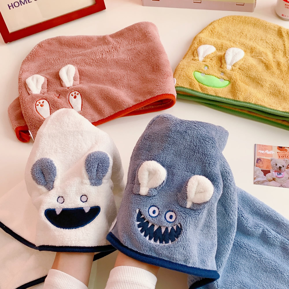 Cartoon Female Coral Fleece Absorbent Quick-drying Turban Thickened Children's Cute Towel display picture 5