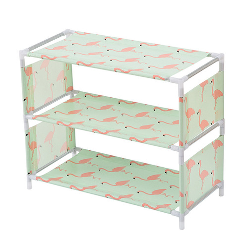 2018 small fresh cloth shoe rack Oxford cloth simple shoe rack dormitory multi-layer storage shoe rack drop shipping