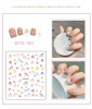 Cartoon cute nail stickers for nails, fruit oil, fake nails, South Korea, with little bears, flowered, wholesale