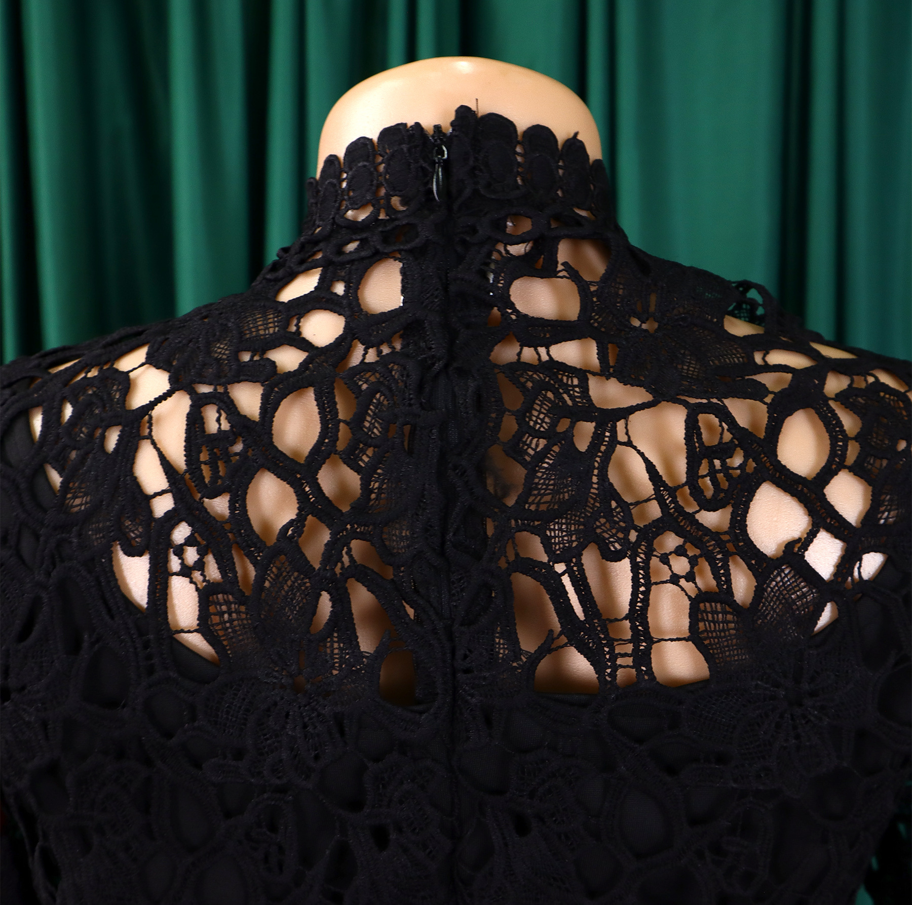 546g Weight Short Sleeve Sleeve Length Polyester Fabric Type High Waist Waist Line Jumpsuits Pants Type Daily Occasion Loose Fit Type Solid Color Pattern Summer Season Women's Gender Lace Design Casual Style Women's Daily Casual Solid Color Lace Jumpsuits 12