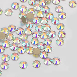 Wholesale Round Flat-Back Rhinestones, Flat Glass Rhinestones, Nail Art DIY Accessories, Colorful Rhinestones, Dazzling Crushed Rhinestones, Cross-Border Hot Sale