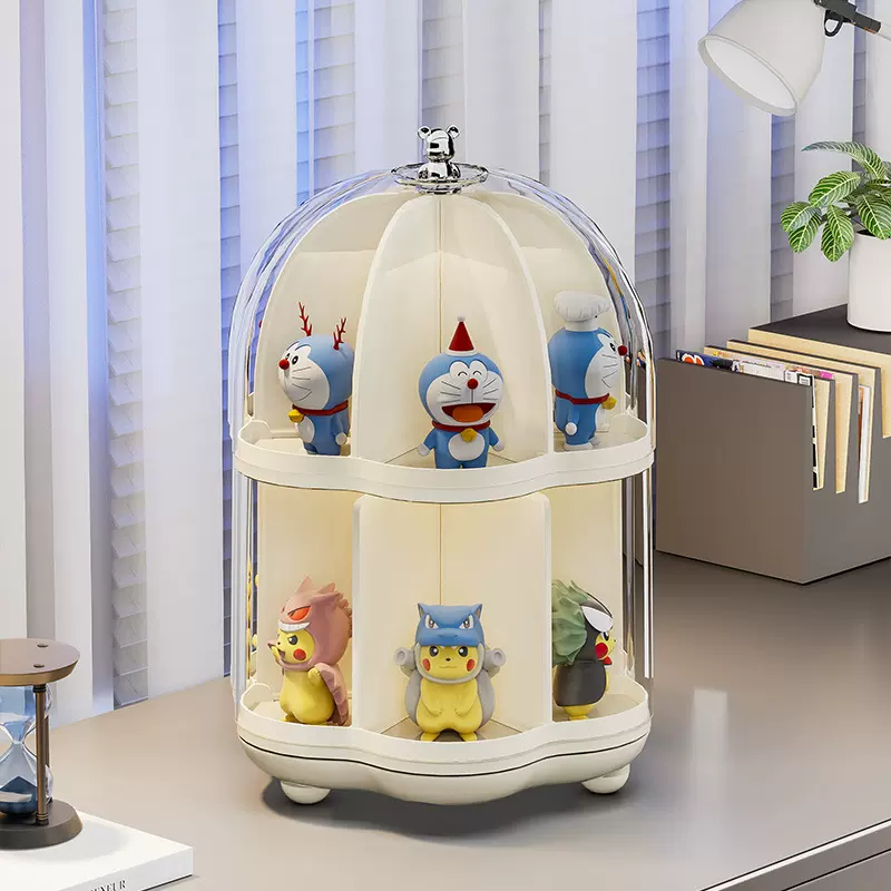 潮玩手办展示架透明手办收纳盒大容量多层小型盲盒手办防尘收纳盒