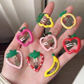 水果草莓发夹可爱少女心百搭多巴胺少女彩色发饰刘海夹边夹BB夹女