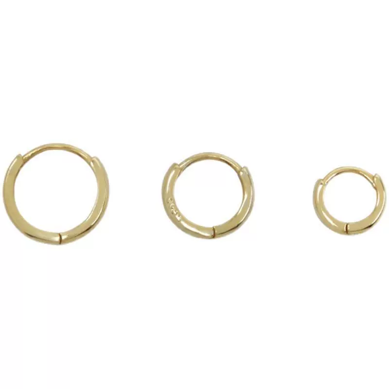 Миниатюрные серёжки-г hoops, серебро 925, минималистичные полированные серьги-кольца, диаметр 6–14 мм