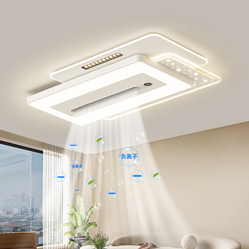 Gran vista de jardín sala de estar lámpara de ventilador sin hoja moderna minimalista habitación de espectro completo lámpara de ventilador de protección de ojos lámpara de comedor 440L