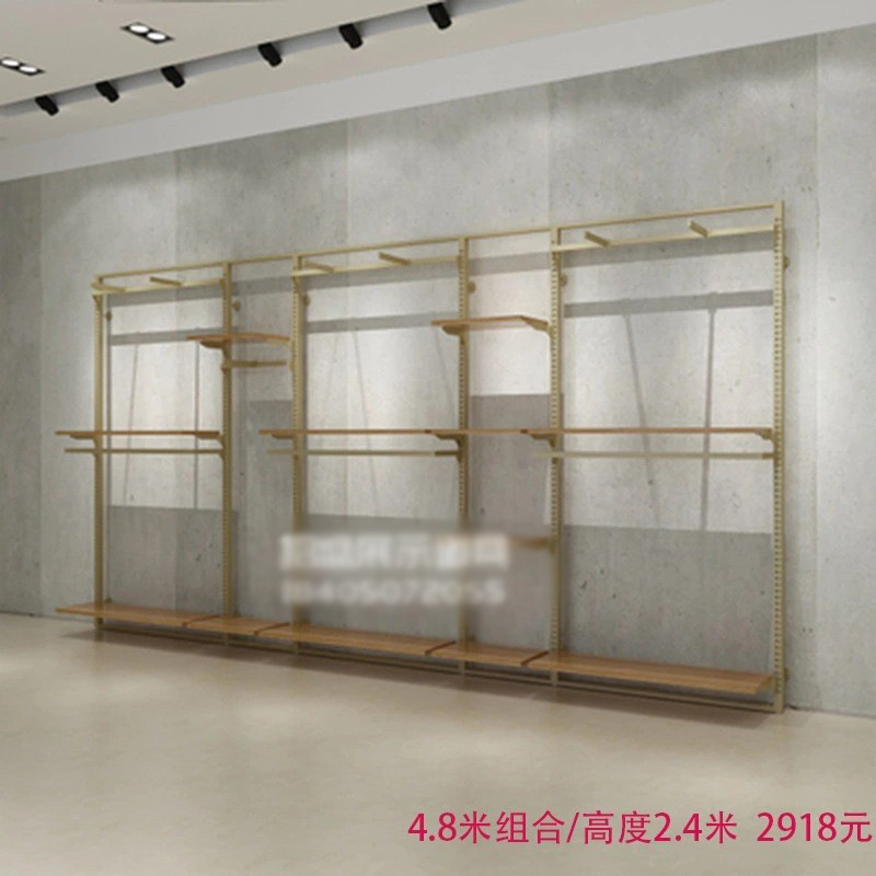 Tienda de ropa de alta gama soporte de exhibición estante de los hombres vitrina de piso negocio casual hombres tienda de ropa colgando estante