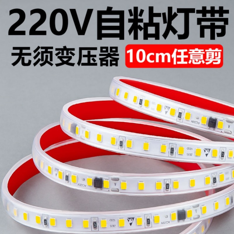 Alta tensión 220V autoadhesivo LED lámpara de pantalla suave línea sin conducción de transformador línea al aire libre barra de lámpara impermeable image 1