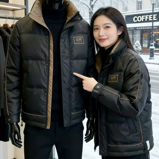 轻薄冬装50绒羽绒服立领冬季男新款潮牌时尚反季免洗短款防寒外套